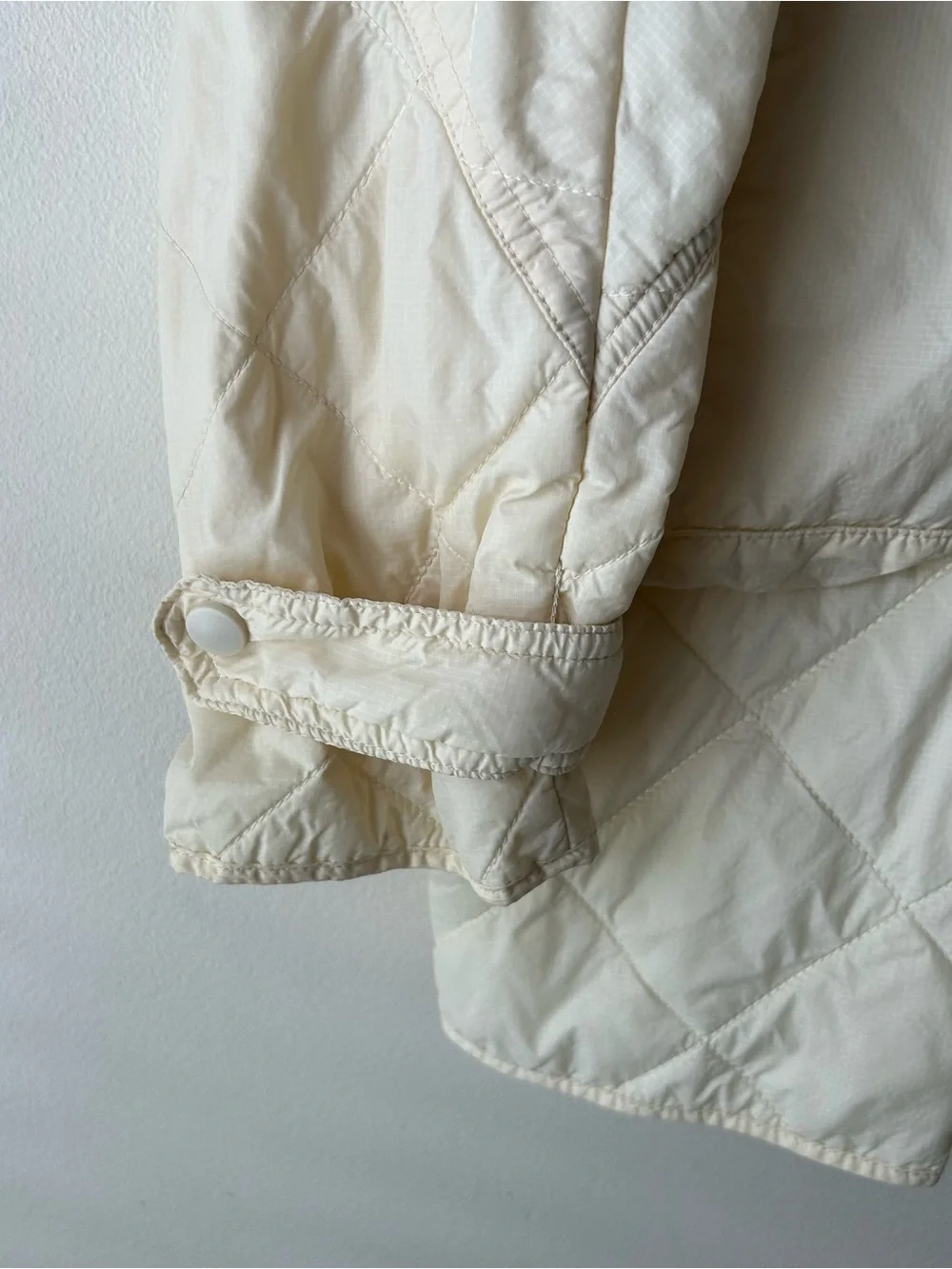 By Anthropologie Lightweight Quilted Shacket Jacket Cream S_5